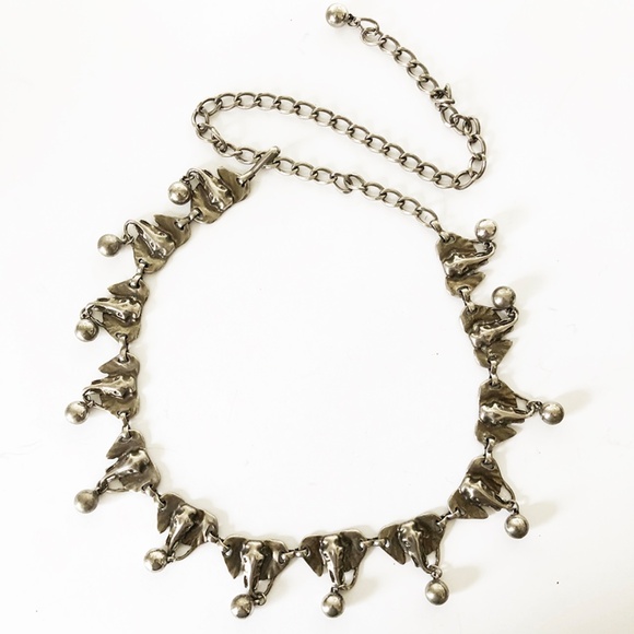 Vtg Silver Elephant metal chain  Belt, Fits most sizes - Picture 1 of 4